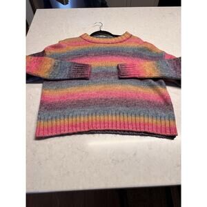Something Navy Poppy Ombre Ranbow Sweater XS $125